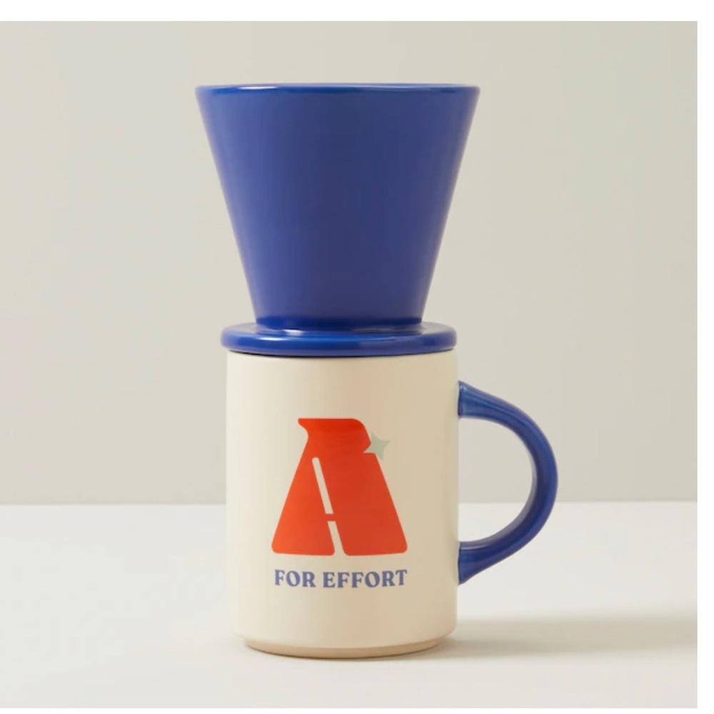 A for Effort Pour Over Coffee Dripper and Mug Set